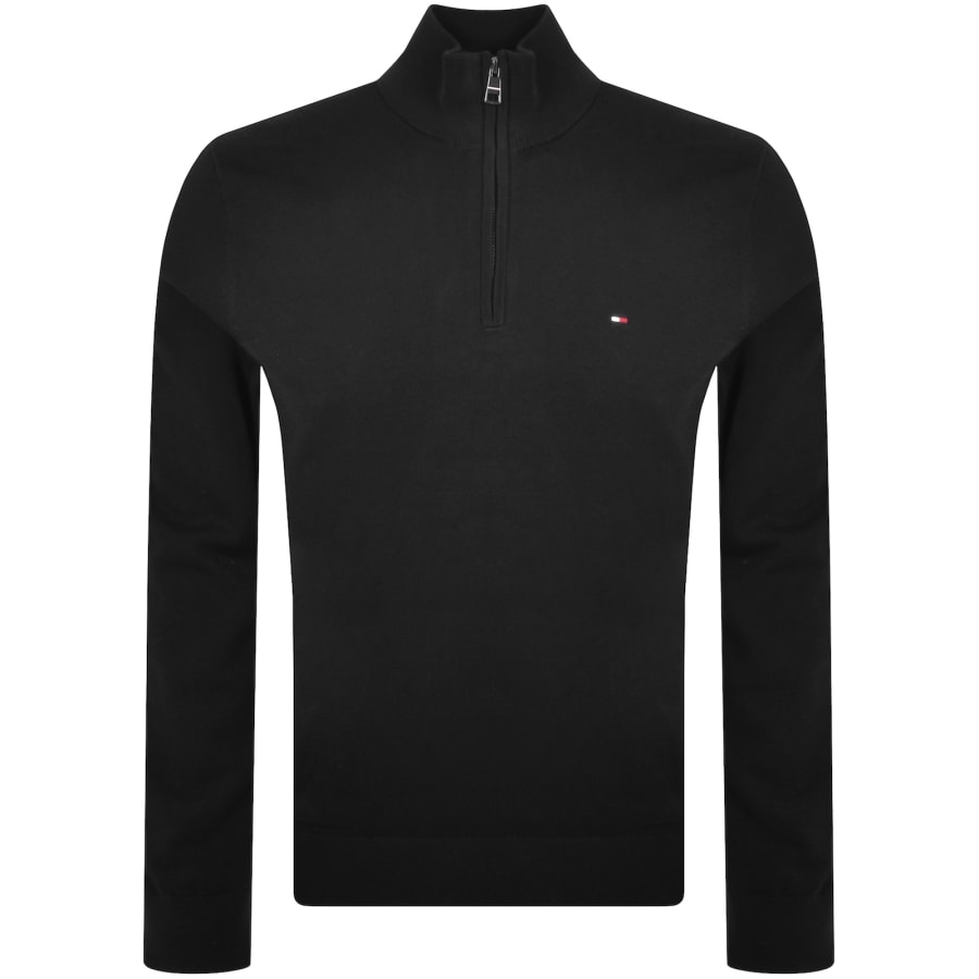 メンズウェア tomys Tommy Hilfiger Quarter Zip Jumper Black | Mainline Menswear us